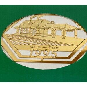 Van Buren Depot 1995 Gold Tone Train Station‎ Ornament Collectible Rare Vintage